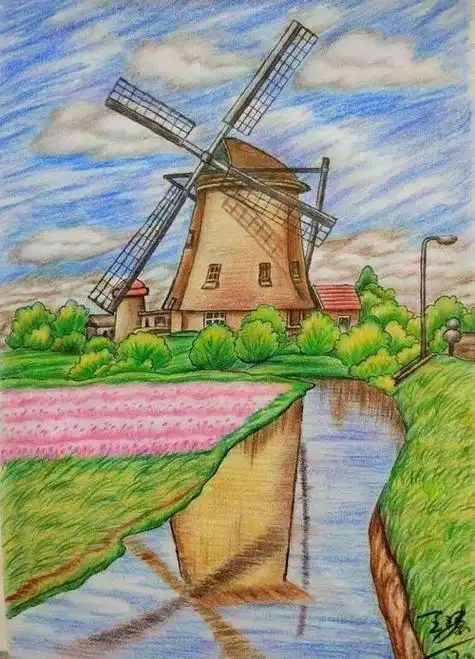 用几根简单的线条就能画出漂亮的风景画简笔画快来试试吧