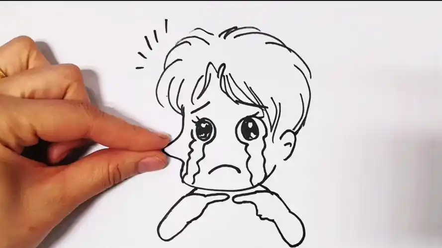 创意简笔画,一定要看到最后才知道他为什么哭