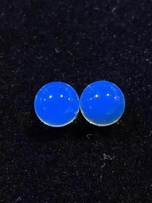 特惠多米尼加蓝珀8mm裸珠两对无色差