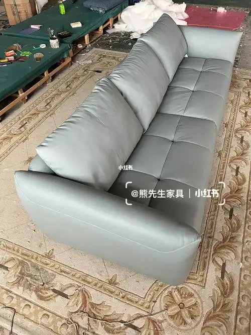 意式极简头层牛皮沙发深拉点简约设计