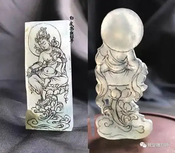 我是雕刻师,纯手工玉雕素描雕刻设计素材手稿_第52张图片