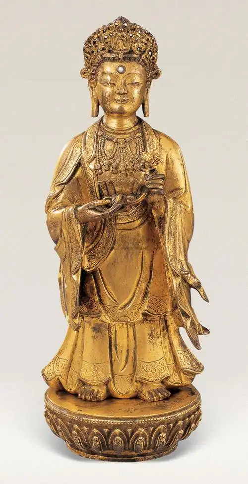 1819 清 铜鎏金观音菩萨像