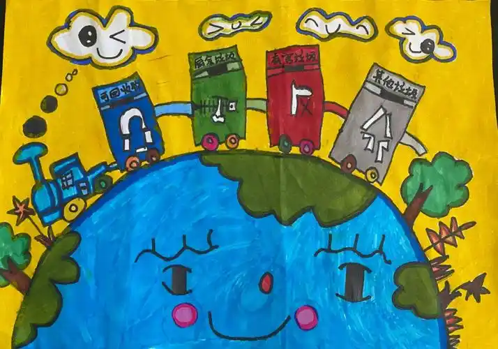 教育  践行低碳环保,共享绿色生活,杨家埠街道新蕾幼儿园的孩子们用