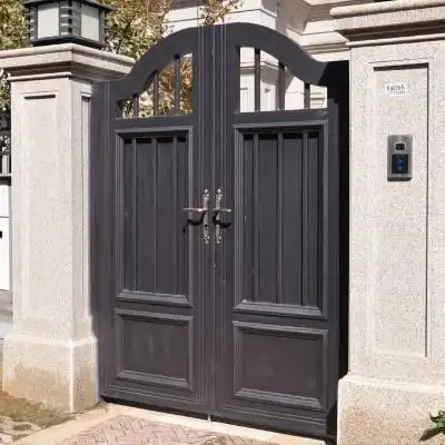商丘牧匠定制欧式铝艺大门花园门豪华别野门入户门单开双开门小区庭院