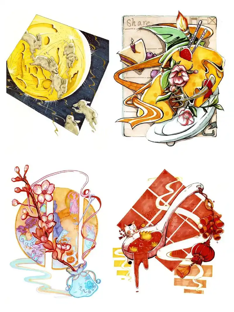 南京林业大学艺术设计考研视觉传达专业马克笔创意素材分享