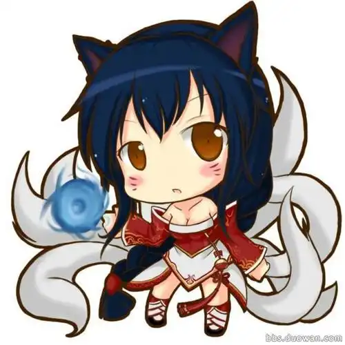 求一女九尾狐的卡通形象,萌萌的类似下面那种