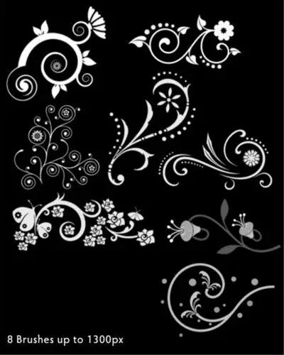 时尚花纹和藤蔓装饰ps笔刷