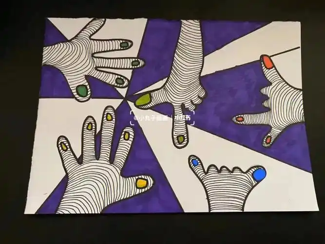 绘画手指创意画手指儿童画手掌创意画