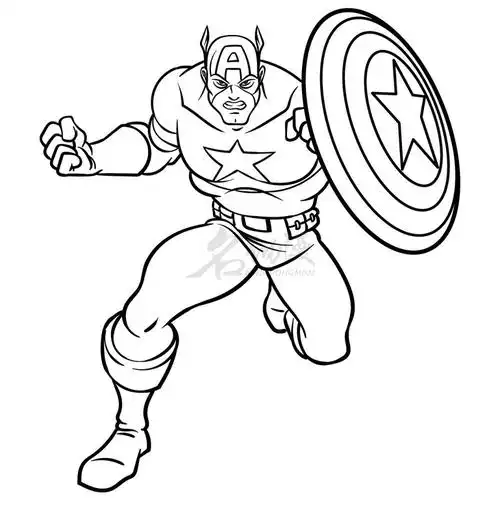 0基础学插画:画简单的美国队长插画