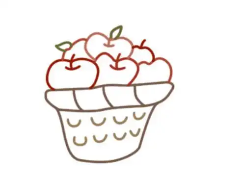 简笔画一框苹果