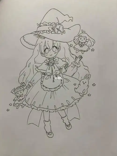 手绘动漫人物q版马克笔