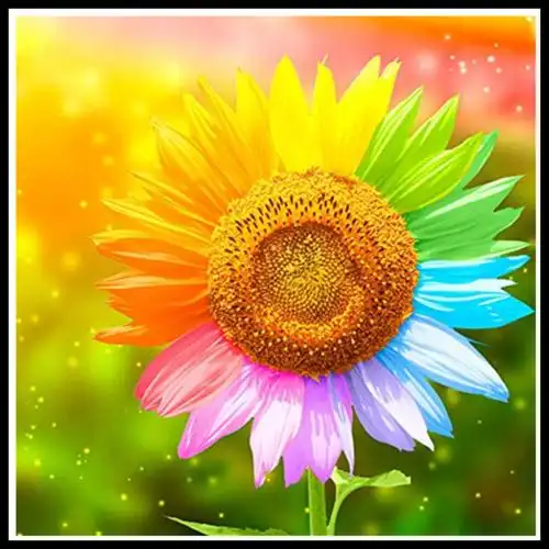 5d钻石画满钻彩色向日葵diy装饰钻石绣画外贸热销wish亚马逊