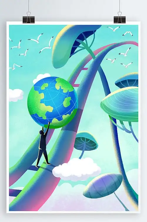 世界海洋日保护环境可爱插画保护环境污染破坏主题插画海报立即下载