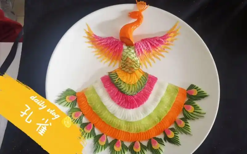 活动作品孔雀食品冷拼