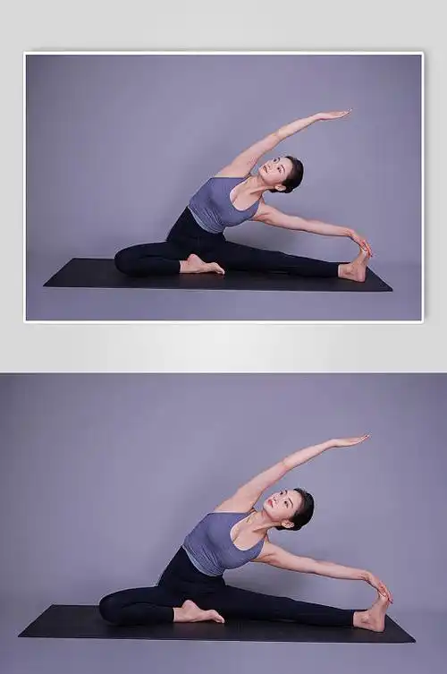 女性瘦身瑜伽锻炼运动美女瑜伽人物摄影图
