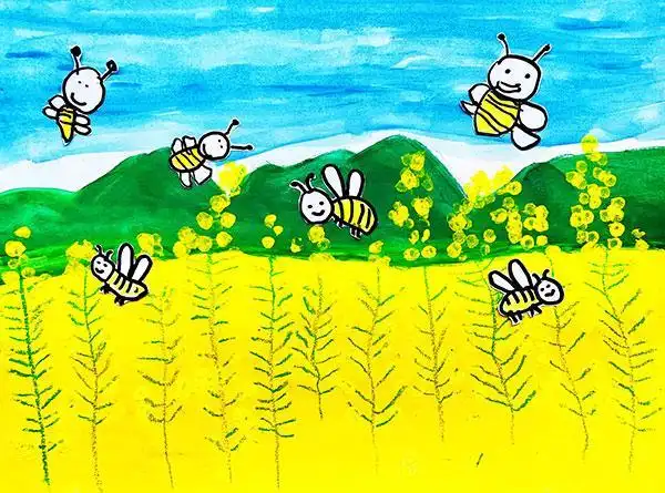 春天在小朋友们的画笔里.