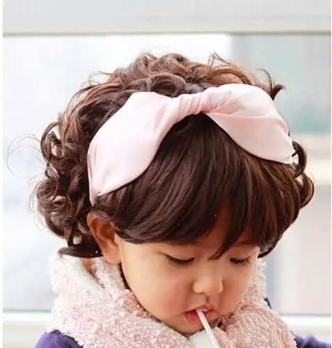 假发时尚包邮宝宝发饰婴儿儿童公主短卷发发套日常整顶假发