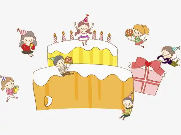 卡通创意生日蛋糕免抠图