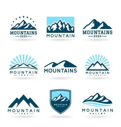 盾牌雪山高山标志