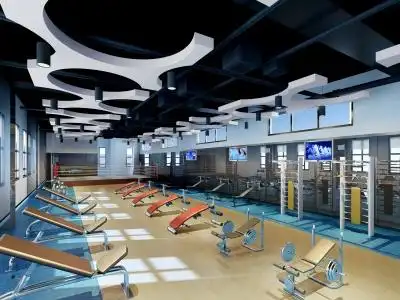 健身房装修效果图模型