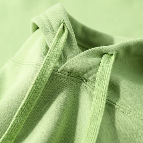 青苹果绿 奶油绿400g重磅纯色摇粒绒连帽卫衣秋冬休闲浅绿色帽衫