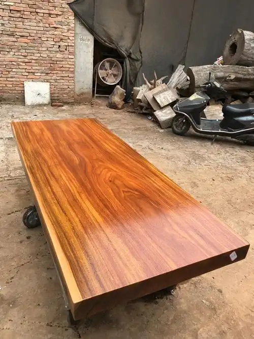 奥坎黑金檀菠萝格实木大板 长方形餐桌 餐厅家具 简约中式