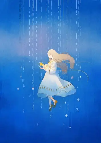 水彩 蓝色系 插画 by 哈鲁