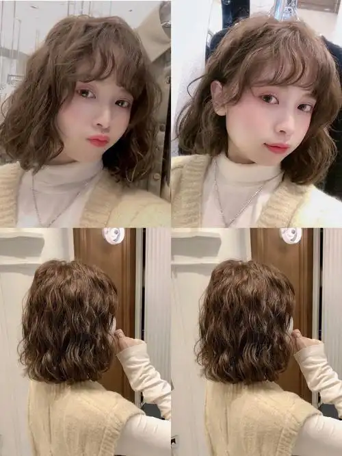 短发女生烫法式卷发真的太减龄太甜美啦