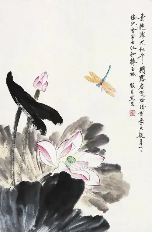 俞致贞国画荷花作品欣赏(图)06