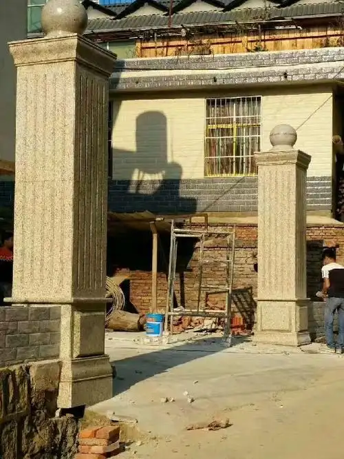 花岗岩大门柱雕字