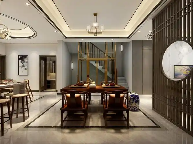 新中式别墅设计|空间|家装设计|lm设计李立猛 - 原创作品 - 站酷