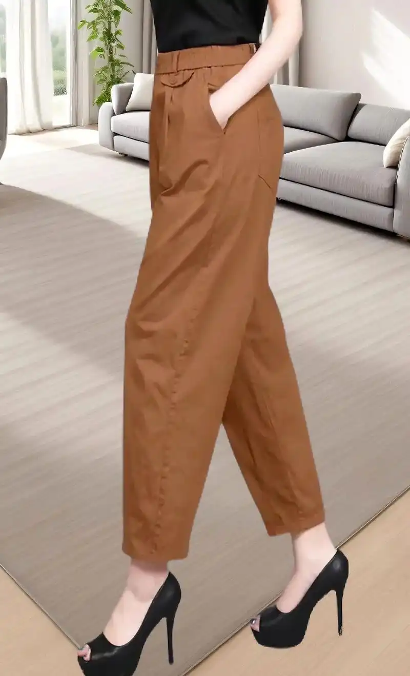 今年夏天新款薄款女九分哈伦裤,柔软亲肤不闷热的面料,宽松哈伦裤版型