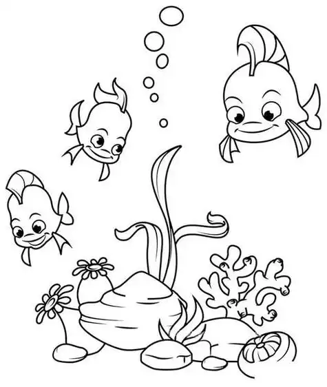 海底鱼怎么画儿童简笔画