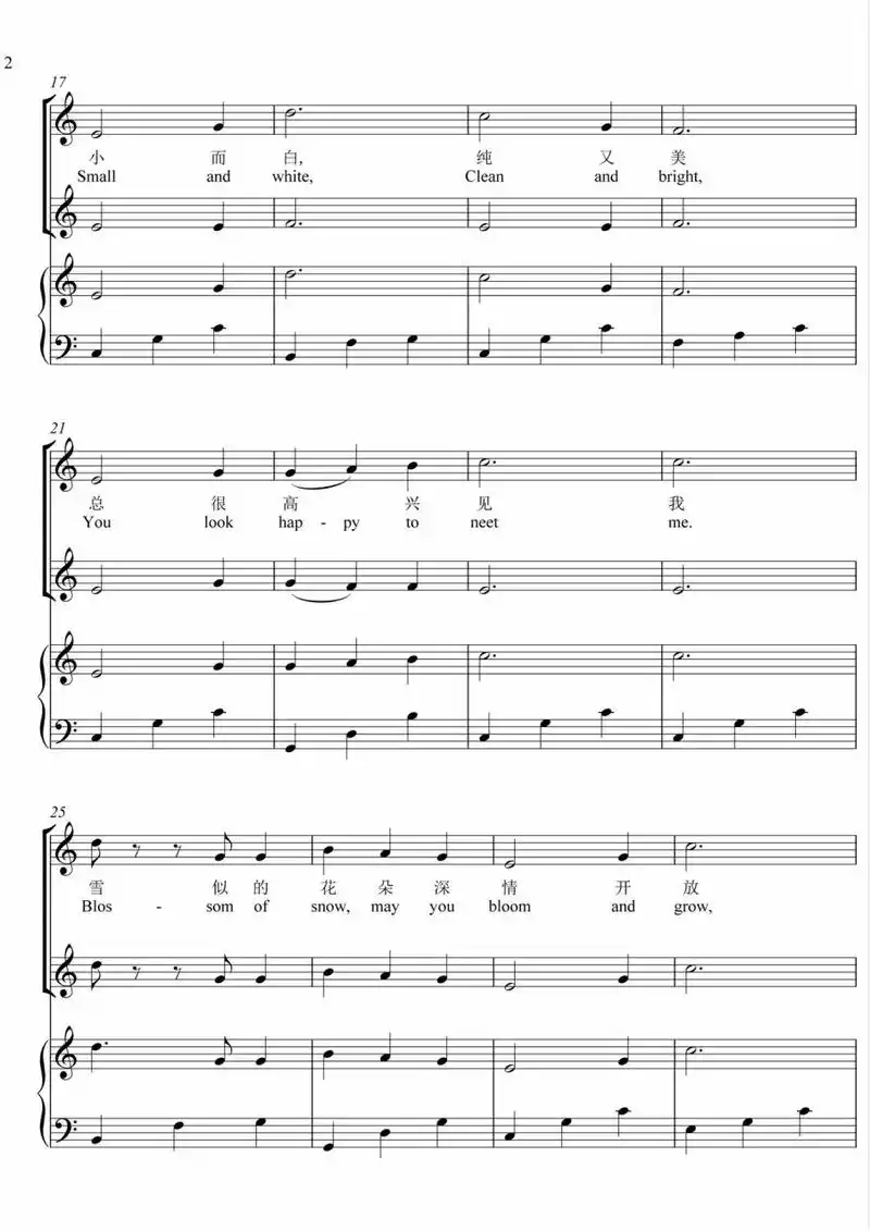 【雪绒花 c调 五线谱分享】 音乐之声里的美妙旋律