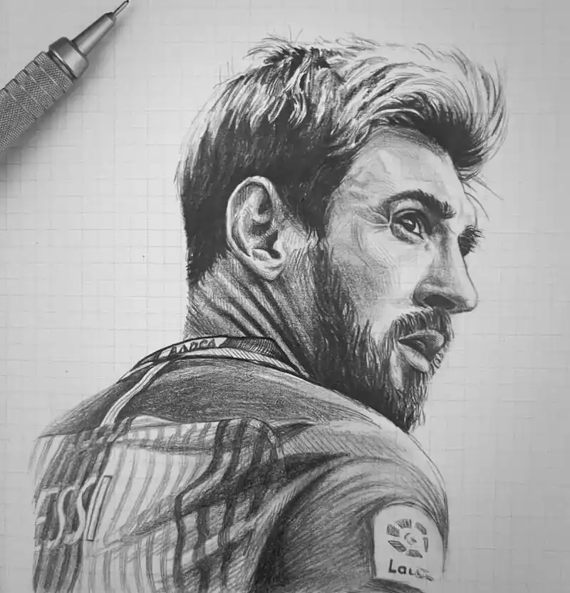 最帅的梅西———素描绘画步骤 - 抖音