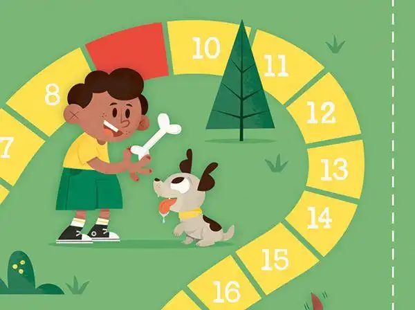 illustration and game design for the (diy) game walk the dog