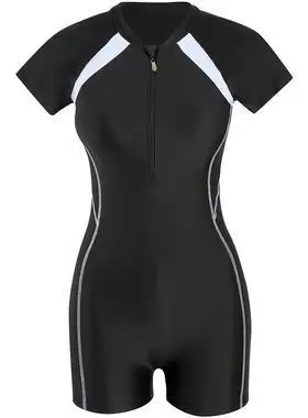 专业泳衣女夏2022新款游泳馆专用保守连体显瘦遮肚平角运动游泳衣ag