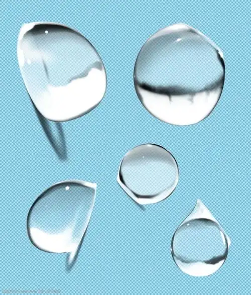 五个透明水滴免抠png透明图层素材