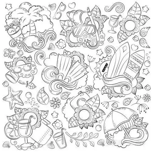 森林手绘漫画简笔画大图爱心义卖海报绘画简笔画边框风景图画大全简笔