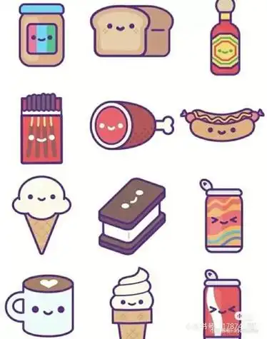 甜品系列简笔画甜品简笔画文化绘画