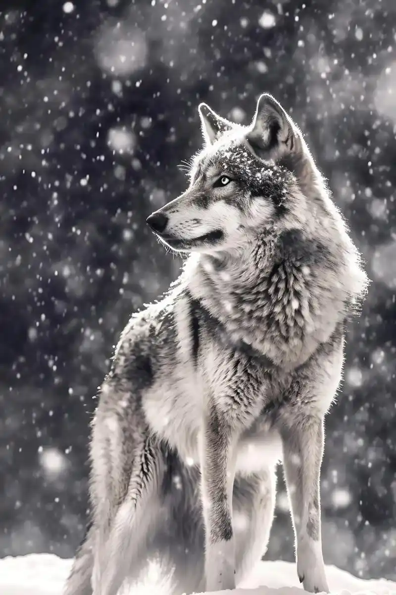 一只孤独的狼站在雪地上.#野性的呼唤 #狼 #好图分享 #美 - 抖音