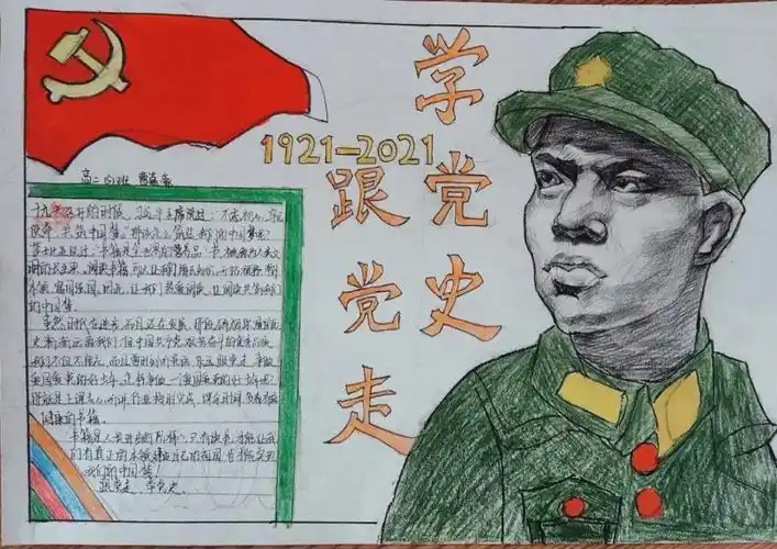 忆百年团始悟青春担当手抄报颂百年党史做时代少年手抄报