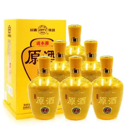 汾酒集团杏花村汾酒清本源原酒清香型42度黄瓶n20白酒475ml *6瓶整箱