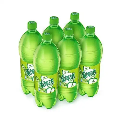 瓶装百事可乐官方旗舰店可乐美年达青苹青苹果果味整箱2升碳酸饮料