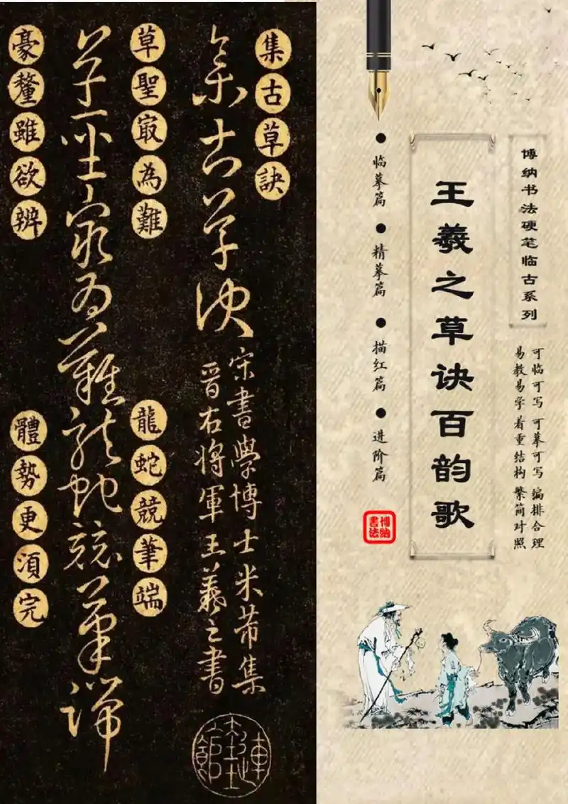 学草书的重要门径王羲之草诀百韵歌硬笔字帖.