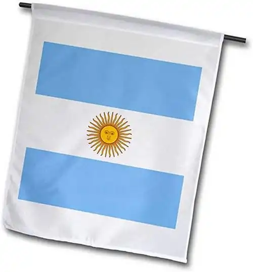 3drose fl_157814_1 阿根廷国旗蓝色白色黄色五月太阳班德拉花园旗,12