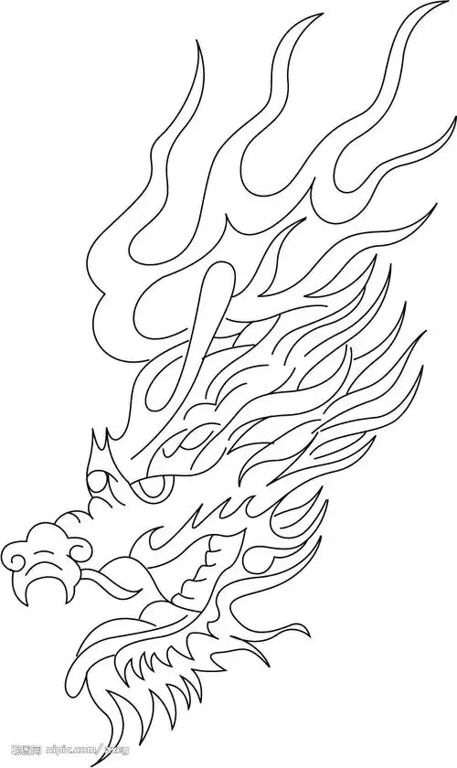 龙头画法简笔画 龙头画法简笔画并涂色