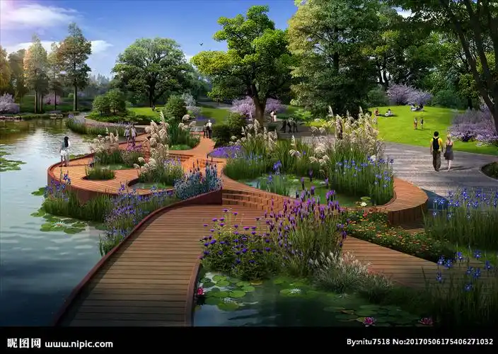 生态主题公园鸟瞰景观效果图图片