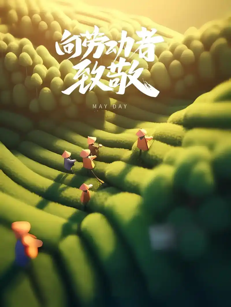 ai创作劳动节海报|无私付出,劳动最美.#midjourne - 抖音