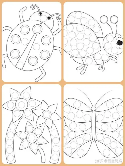 简单好玩的幼儿园手指画素材儿童绘画启蒙免费分享